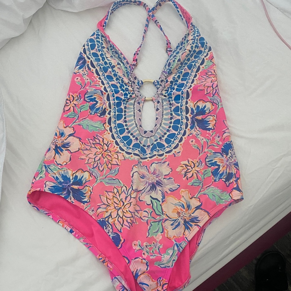 Lilly Pulitzer Pink Floral One-Piece Swimsuit